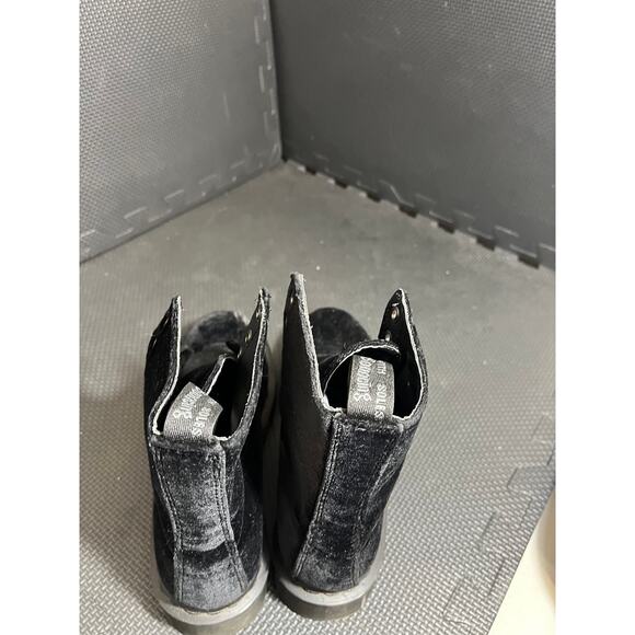 Doc Dr Martens Page Black Velvet Combat Boots Womens Size 7 Grunge Moto Emo - Picture 8 of 9